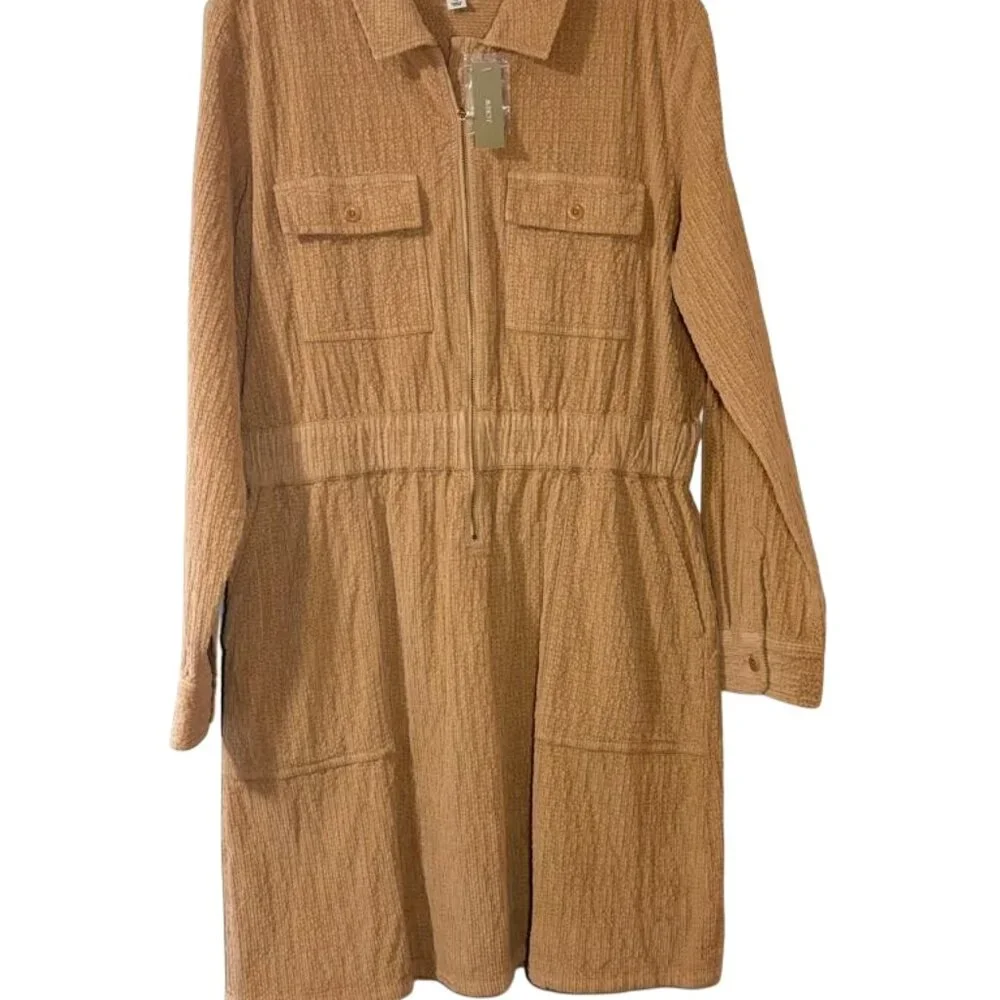 J.Crew Zip-front cinched dress in corduroy